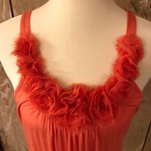 Orange Flower Detail Tank Top
